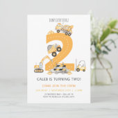 Baugewerbe Geburtstag Einladung 2. Geburtstag (Stehend Vorderseite)