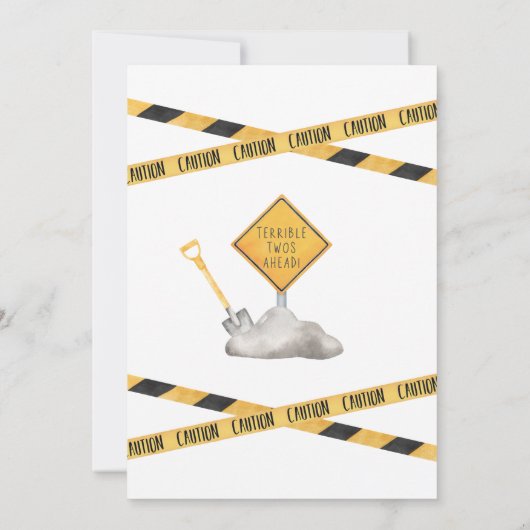 Baugewerbe Geburtstag Einladung 2. Geburtstag (Rückseite)