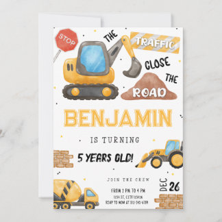 Baugewerbe Geburtstag Einladung Dump Truck Party