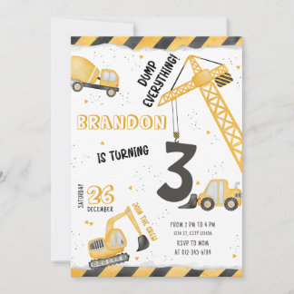 Baugewerbe Geburtstag Einladung Dump Truck Party