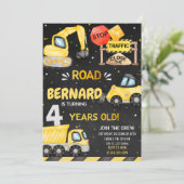 Baugewerbe Geburtstag Einladung Dump Truck Party (Stehend Vorderseite)