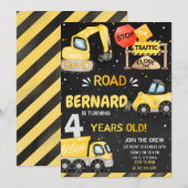 Baugewerbe Geburtstag Einladung Dump Truck Party (Vorne/Hinten)