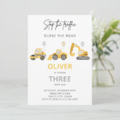 Baugewerbe Geburtstag Einladung Dump Truck Party (Stehend Vorderseite)