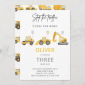 Baugewerbe Geburtstag Einladung Dump Truck Party (Vorne/Hinten)