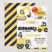 Baugewerbe Geburtstag Einladung Dump Truck Party (Vorne/Hinten)