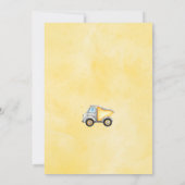 Baugewerbe Geburtstag Einladung Dump Truck Party (Rückseite)