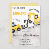 Baugewerbe Geburtstag Einladung Dump Truck Party (Vorne/Hinten)