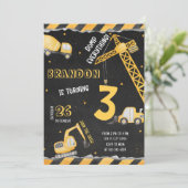 Baugewerbe Geburtstag Einladung Dump Truck Party (Stehend Vorderseite)