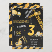 Baugewerbe Geburtstag Einladung Dump Truck Party (Vorne/Hinten)