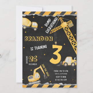 Baugewerbe Geburtstag Einladung Dump Truck Party