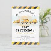 Baugewerbe Geburtstag Einladung Lkw Geburtstag (Stehend Vorderseite)