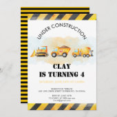 Baugewerbe Geburtstag Einladung Lkw Geburtstag (Vorne/Hinten)