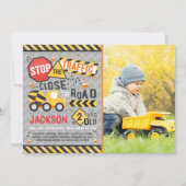 Baugewerbe Geburtstag Einladung Trucker Party (Vorderseite)