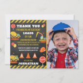 Baugewerbe Geburtstags-Foto Dankeskarte (Vorderseite)