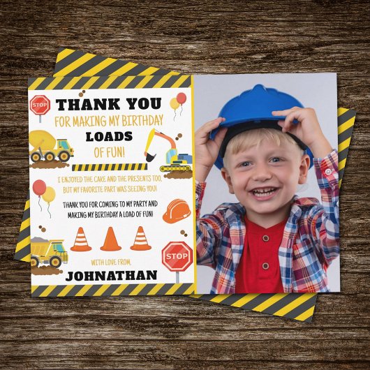 Baugewerbe Geburtstags-Foto Dankeskarte