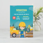 Baugewerbe - Geburtstagsausrufeprogramm Einladung (Stehend Vorderseite)