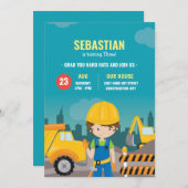 Baugewerbe - Geburtstagsausrufeprogramm Einladung (Vorne/Hinten)