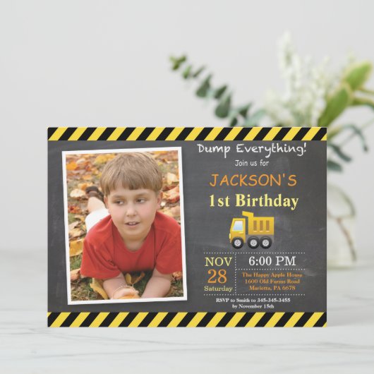 Baugewerbe Geburtstagskurve Einladung (Stehend Vorderseite)