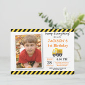 Baugewerbe Geburtstagskurve Einladung (Stehend Vorderseite)