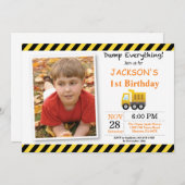 Baugewerbe Geburtstagskurve Einladung (Vorne/Hinten)