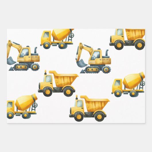 Baugewerbe, Gelbe Dampferpackpapier Geschenkpapier Set (Vorderseite)