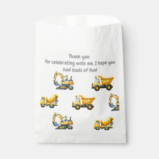 Baugewerbe, gelber Müllwagen Gunstbeutel Geschenktütchen (Vorderseite)