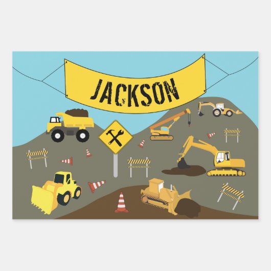 Baugewerbe Geschenkpapier Set (Vorderseite)