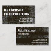 Baugewerbe-Karten-dunkler Beton Visitenkarte (Vorne/Hinten)