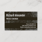 Baugewerbe-Karten-dunkler Beton Visitenkarte (Rückseite)