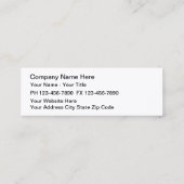 Baugewerbe-Karten Mini Visitenkarte (Rückseite)