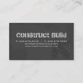Baugewerbe-Karten-Schmutzgrau Visitenkarte (Rückseite)