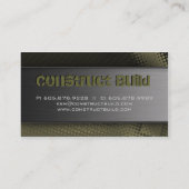 Baugewerbe-Karten-Schmutzmetall punktiert Grün Visitenkarte (Rückseite)