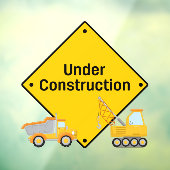 Baugewerbe mit LKW-Warnung Fensteraufkleber (Blatt 3)