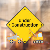 Baugewerbe mit LKW-Warnung Fensteraufkleber (Blatt 2)