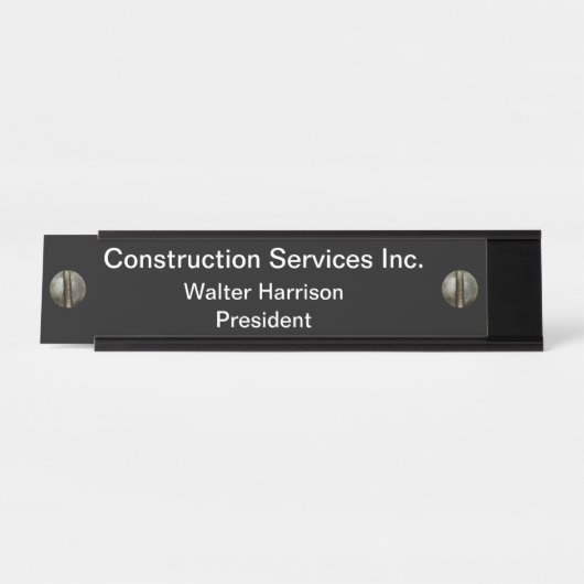 Baugewerbe-Schreibtisch-Plakette Schreibtischnamensplakette (Vorderseite )