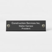 Baugewerbe-Schreibtisch-Plakette Schreibtischnamensplakette (Vorderseite )