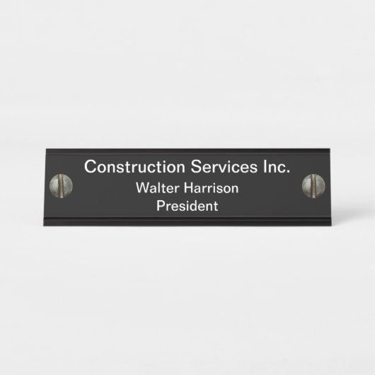 Baugewerbe-Schreibtisch-Plakette Schreibtischnamensplakette (Vorderseite )