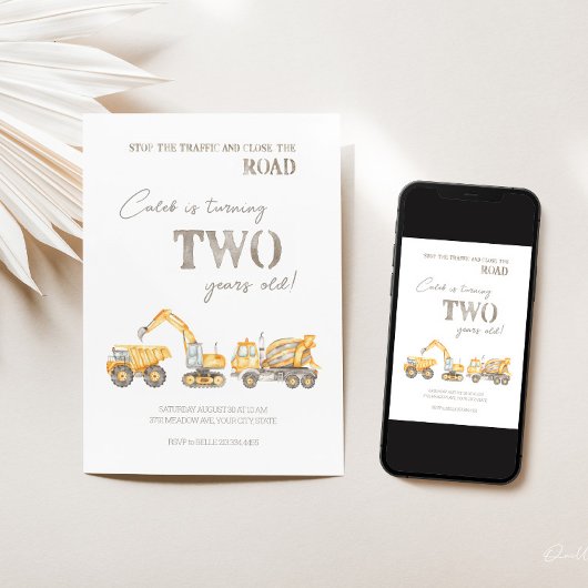 Baugewerbe - zweite Geburtstagseinladung Feiertagskarte