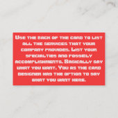 Baugewerbekarte Visitenkarte (Rückseite)