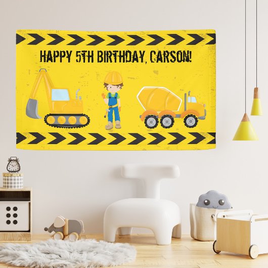 Baugrube Custom Kids Happy Birthday Banner