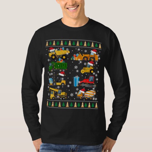 Baugrube Truck Santa Ugly Sweater Ch T-Shirt (Vorderseite)