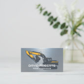 Baugrubenbetreiber Blauer Metal Visitenkarte (Stehend Vorderseite)