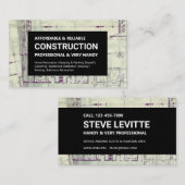 BAUGRUPPE - Blueprint auf schwarz Visitenkarte (Vorne/Hinten)