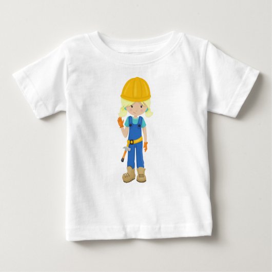 Baugürtel, Blonde Hair, Niedliches Mädchen, Hammer Baby T-shirt (Vorderseite)
