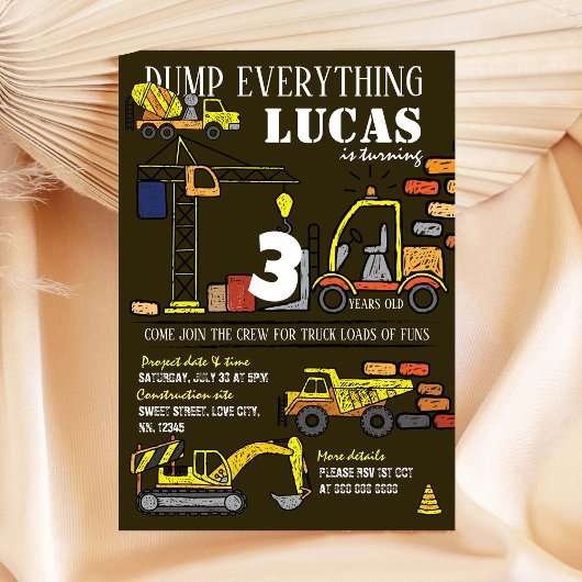 Bauhandgezeichnete Geburtstagseinladung Einladung