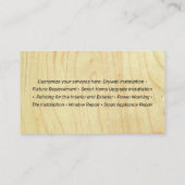 Bauhandwerkzeuge, Zuhause-Verbesserung Visitenkarte (Rückseite)