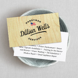 Bauhandyman Carpenter American Flag Visitenkarte