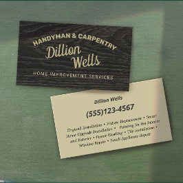 Bauhandyman Carpentry Dark Wood Visitenkarte