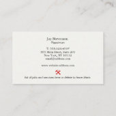 Bauhandyman Carpentry Wood Visitenkarte (Rückseite)