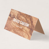 Bauhandyman QR-Code für Holzschnitzel Visitenkarten (Vorderseite)